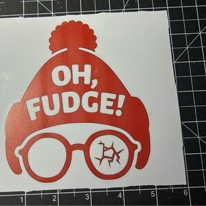Red 'Oh, Fudge!' Sticker
